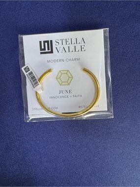 Stella Valle June Modern Charm Gold Cuff Bracelet